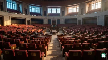 Digital representation of the Indian Parliament Lok Sabha chamber expansion