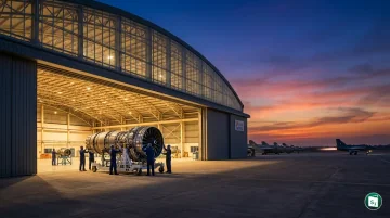 Digital illustration of a high-performance jet engine representative of the GE F414-INS6 model.