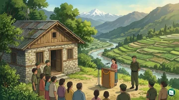Trishakti Corps personnel and local residents at the inauguration of Radio Sikkim Sundari in East Sikkim
