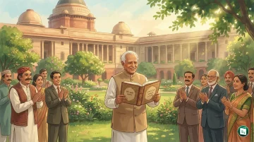 Vice President CP Radhakrishnan releasing the Sindhi edition of the Constitution of India