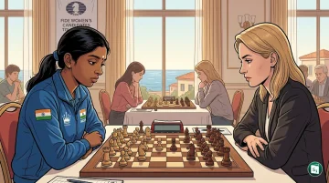 R Vaishali celebrating her victory at the FIDE Women's Candidates Tournament 2026 in Cyprus