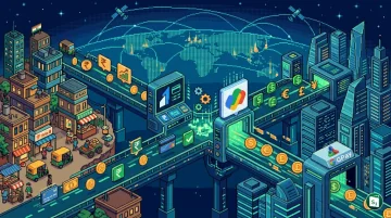 Digital payments and global trade illustration