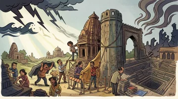A majestic ancient monument reflecting the theme of heritage preservation and global history.