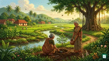 P. Pechiyammal and Govindhammal receiving the Dr. MS Swaminathan Award for Environment Protection 2026 at a ceremony in Chennai
