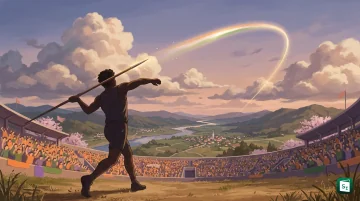 Neeraj Chopra throwing javelin at the Tokyo 2020 Olympics