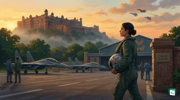 Squadron Leader Bhawana Kanth in Indian Air Force flight suit, the first woman to graduate from TACDE Fighter Combat Leader course