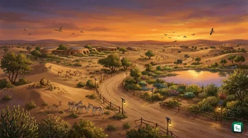 An artist’s impression of the desert zoological park and night safari planned at Juna Deesa in Banaskantha, Gujarat