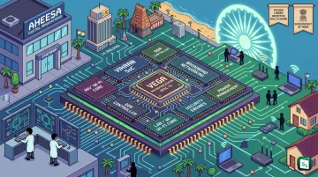 A conceptual image of the VIHAAN System-on-Chip, India’s first indigenously designed broadband networking SoC built on the VEGA processor