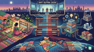 Union Textiles Minister Giriraj Singh addressing the IIHT SUTRA 2026 conclave at Dr. Ambedkar International Centre, New Delhi