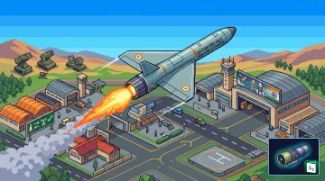 Divyastra Mk3 loitering munition flying during its maiden flight at the UP Defence Industrial Corridor
