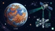 Illustration of the rocky mega-Earth GJ 523b orbiting its host star with NASA TESS satellite in background