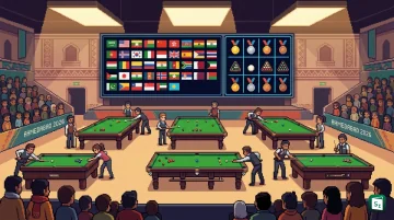 Players competing in cue sports at the Veer Savarkar Sports Complex in Ahmedabad which will host the 2026 Commonwealth Cue Sports Championships