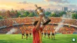 East Bengal players celebrating with the three Durand Cup trophies after winning the 2026 final at Salt Lake Stadium in Kolkata