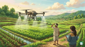 NIKA2 Kisan Medium Drone developed by Hyderabad-based AkinAnalytics displayed during unveiling by Union Minister Shivraj Singh Chouhan