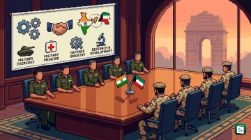 Representatives of India and Kuwait at the inaugural meeting of the India-Kuwait Joint Defence Committee in New Delhi