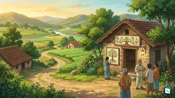 Illustration representing NCDEX Nidhi, the mutual fund transaction platform connecting rural farmers to formal investment markets