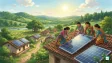 Solar Didis, women trained from self-help groups, installing a rooftop solar panel in Kabirdham district of Chhattisgarh