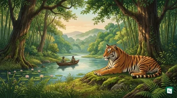 A Bengal tiger walking through a forest in an Indian tiger reserve, highlighting the focus of International Tiger Day on tiger conservation.