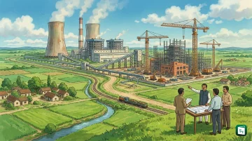 Rendering of the Meja Thermal Power Project Stage-II ultra-supercritical units under construction in Prayagraj, Uttar Pradesh