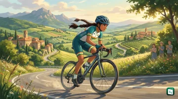 Harshita Jakhar, a 19-year-old cyclist from Rajasthan, during the ceremonial start of Stage 2 of the Tour de France Femmes 2026