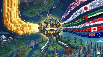 Illustration of infrastructure projects including roads, ports, airports and digital networks symbolizing NIIF investments