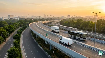 Handshake representing the signing of MoUs between MoRTH and commercial vehicle manufacturers VECV, Force Motors and Pinnacle Mobility for the Delhi-NCR Vehicle Replacement Scheme