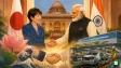 PM Narendra Modi and Japanese PM Sanae Takaichi shaking hands at Hyderabad House during the 16th India-Japan Annual Summit