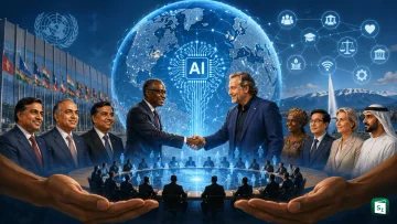 AI for Good Global Commission logo with images of co-chairs Paul Kagame and Marc Benioff and ITU Secretary-General Doreen Bogdan-Martin