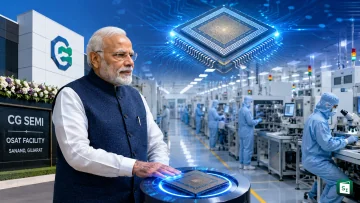 Prime Minister Narendra Modi inaugurating the CG Semi OSAT facility in Sanand, Gujarat