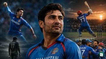 Shapoor Zadran, former Afghanistan fast bowler, in his cricket kit during his playing days