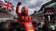 Charles Leclerc of Ferrari celebrating his victory at the 2026 F1 British Grand Prix at Silverstone Circuit