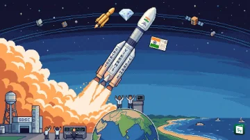 Skyroot Aerospace's Vikram-1 rocket launching from Satish Dhawan Space Centre in Sriharikota