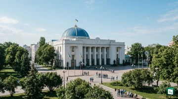 Sergii Koretskyi addressing the Ukrainian parliament after being appointed Prime Minister