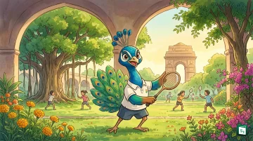 Official mascot Peacko of the BWF World Championships 2026, inspired by the Indian Peafowl, with a shuttlecock-inspired skirt