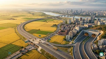 Artistic rendering of a six-lane road tunnel and an express highway representing the two CCEA-approved infrastructure projects