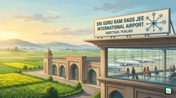 Sri Guru Ram Dass Jee International Airport terminal building in Amritsar, Punjab