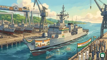 The Machilipatnam (BY 529) Anti-Submarine Warfare Shallow Water Craft being launched at Cochin Shipyard Limited in Kochi