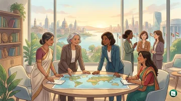 Women diplomats from various nations gathered at a United Nations event celebrating the International Day of Women in Diplomacy