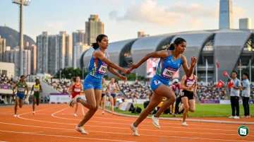 Indian athletes celebrating at the Asian U20 Athletics Championships 2026