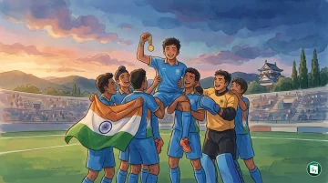 India U18 Men's Hockey Team celebrating with the Asia Cup trophy