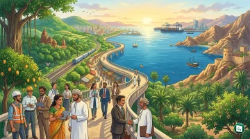 Digital representation of India and Oman trade relations and economic partnership