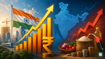 OECD logo and economic growth chart representing India's GDP projections