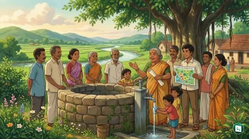 A representation of rural water supply and community-led water management in India