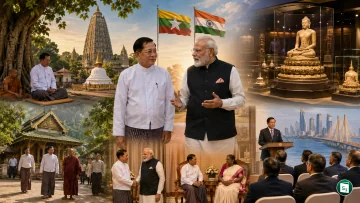 President U Min Aung Hlaing of Myanmar meeting Prime Minister Narendra Modi at Hyderabad House, New Delhi.