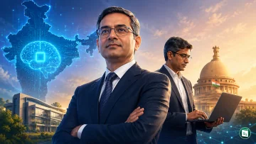 Digital representation of Artificial Intelligence and India's technology ecosystem