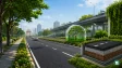 A clean urban road with scientific greening and paved shoulders representing the CSIR-CRRI framework