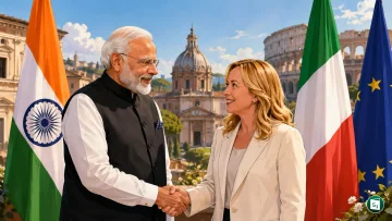 PM Narendra Modi and Italian PM Giorgia Meloni during the bilateral meeting in Rome
