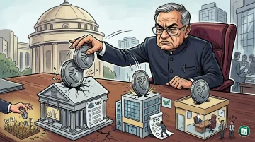 The Reserve Bank of India logo on a building facade representing regulatory authority.