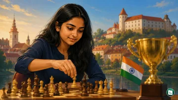 A portrait representing Indian chess achievements
