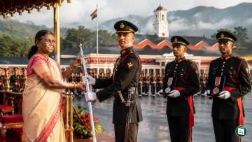 President Droupadi Murmu reviewing the Passing Out Parade at the Indian Military Academy